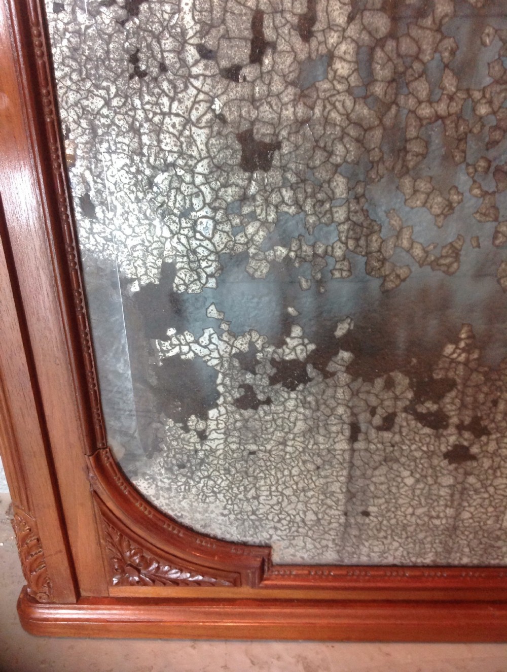 WALNUT FRENCH TRUMEAU WALL MIRROR View VI