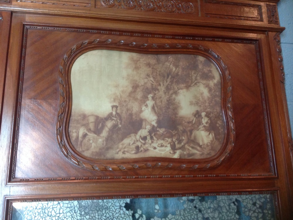 WALNUT FRENCH TRUMEAU WALL MIRROR View VII