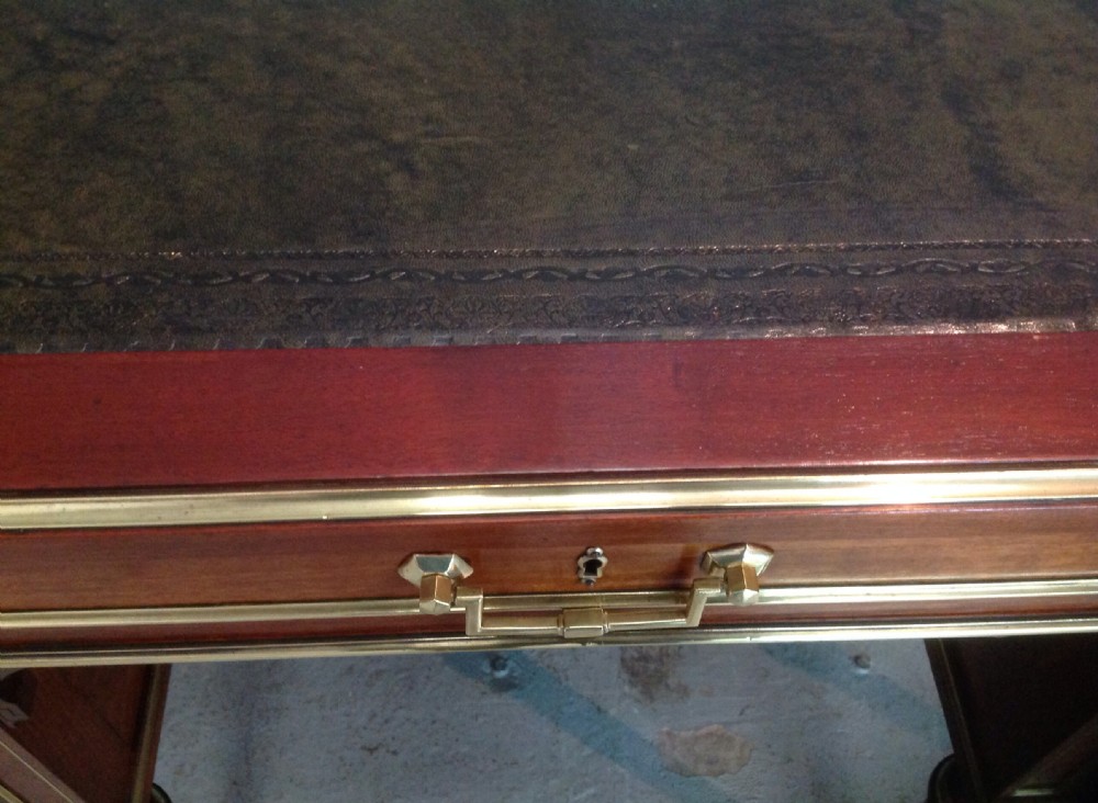 FRENCH MAHOGANY AND BRASS WRITING DESK View VII