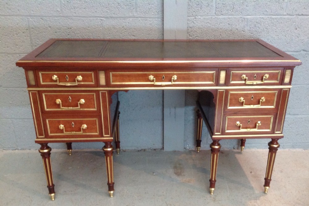 FRENCH MAHOGANY AND BRASS WRITING DESK View XIII