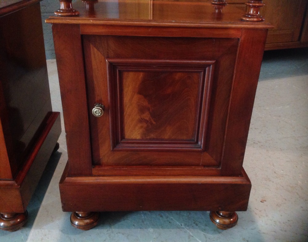 PAIR OF FRENCH MAHOGANY BEDSIDE CABINETS View III