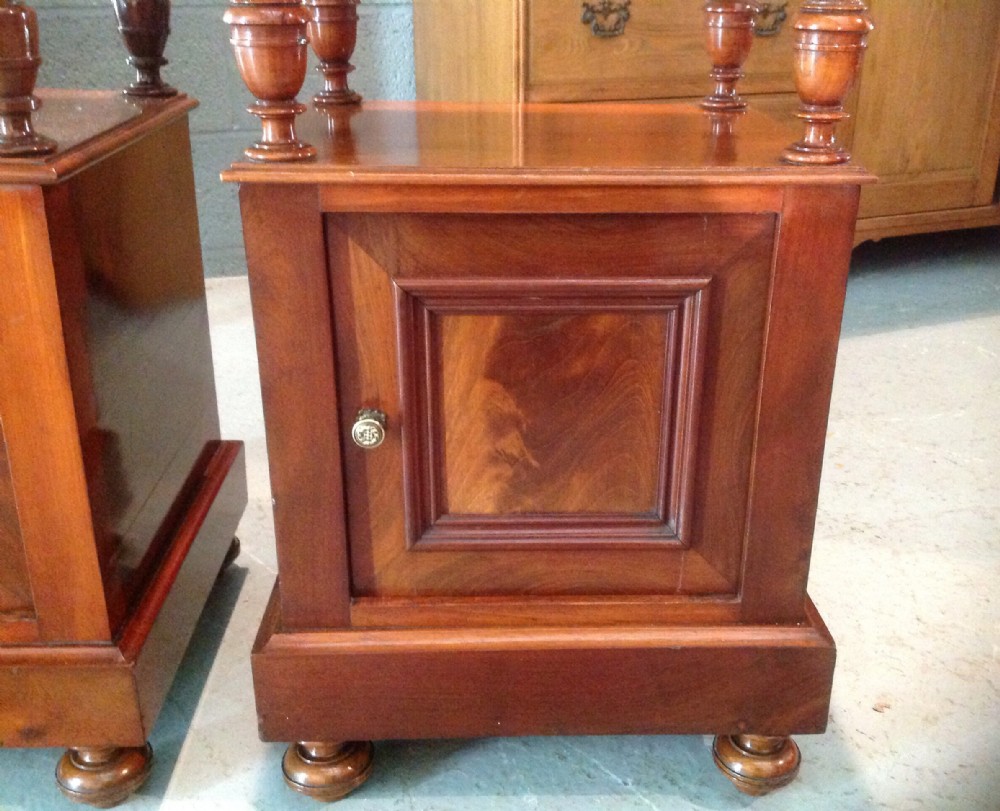PAIR OF FRENCH MAHOGANY BEDSIDE CABINETS View IV