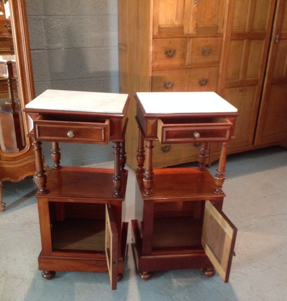 PAIR OF FRENCH MAHOGANY BEDSIDE CABINETS View VI