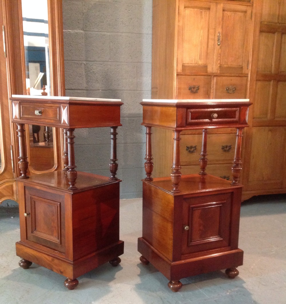 PAIR OF FRENCH MAHOGANY BEDSIDE CABINETS View VII