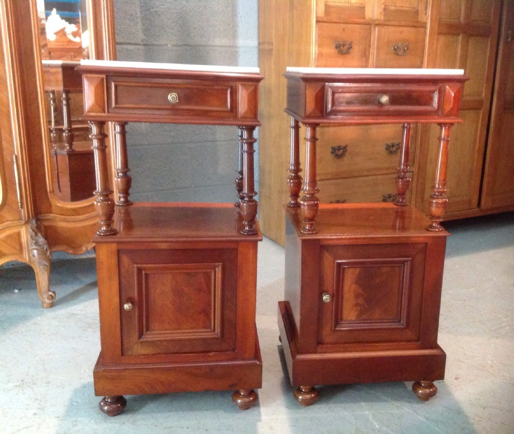 PAIR OF FRENCH MAHOGANY BEDSIDE CABINETS View VIII