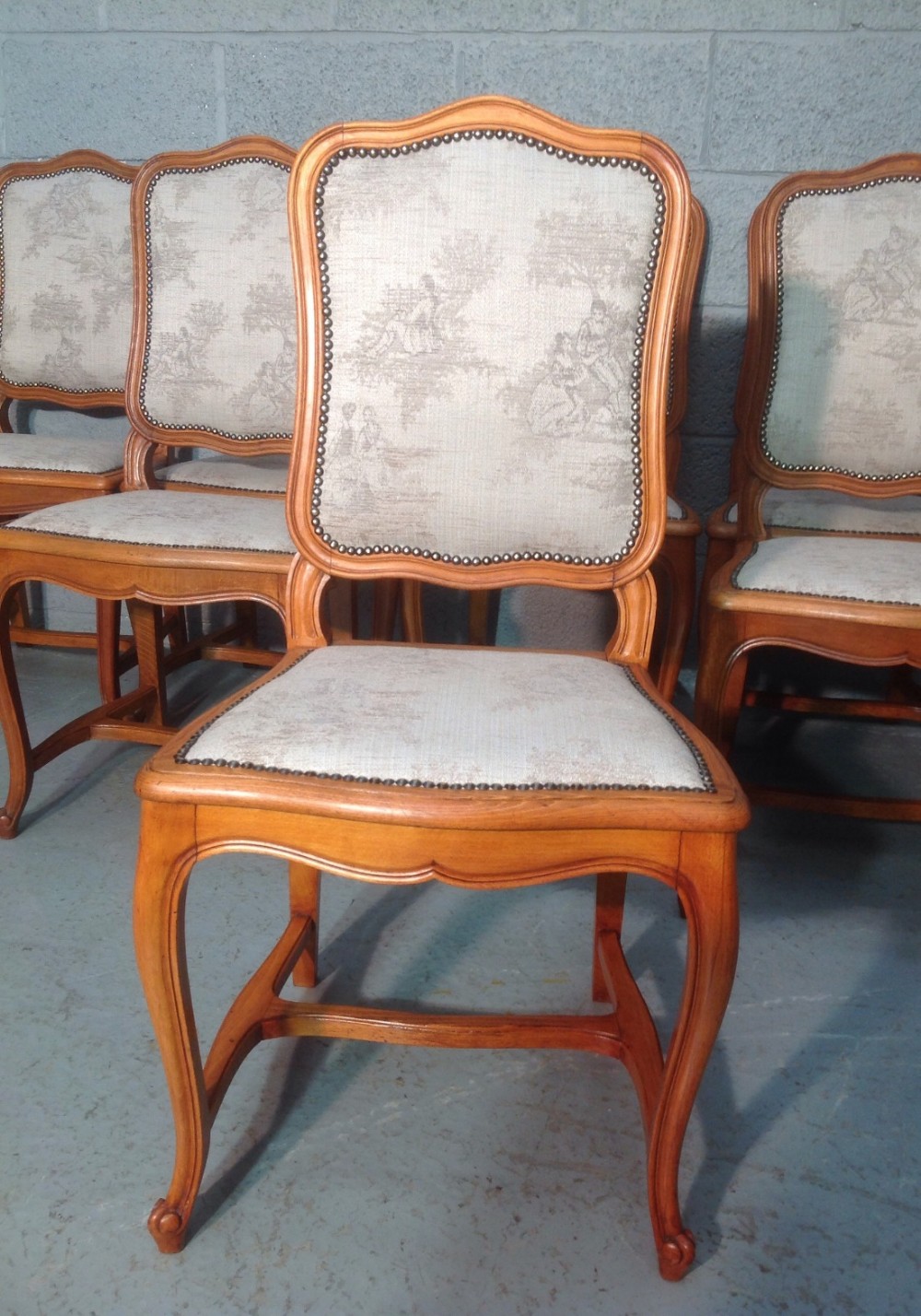 SET OF EIGHT SATINWOOD FRENCH DINING CHAIRS View II