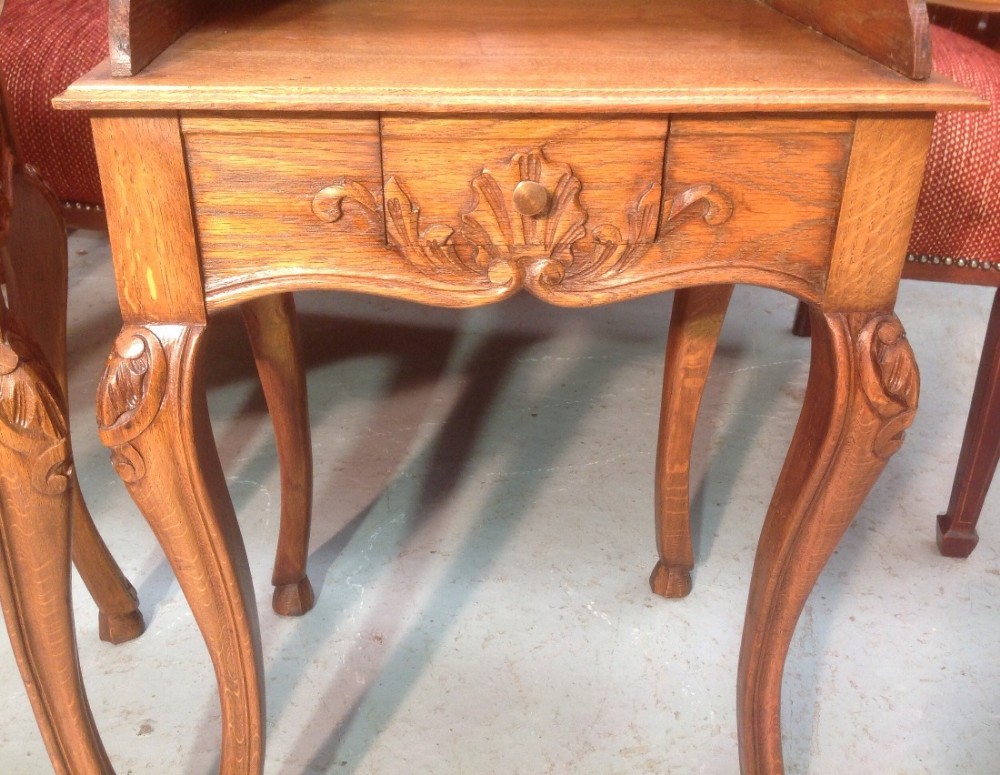 CARVED OAK FRENCH BEDSIDE CABINETS View III
