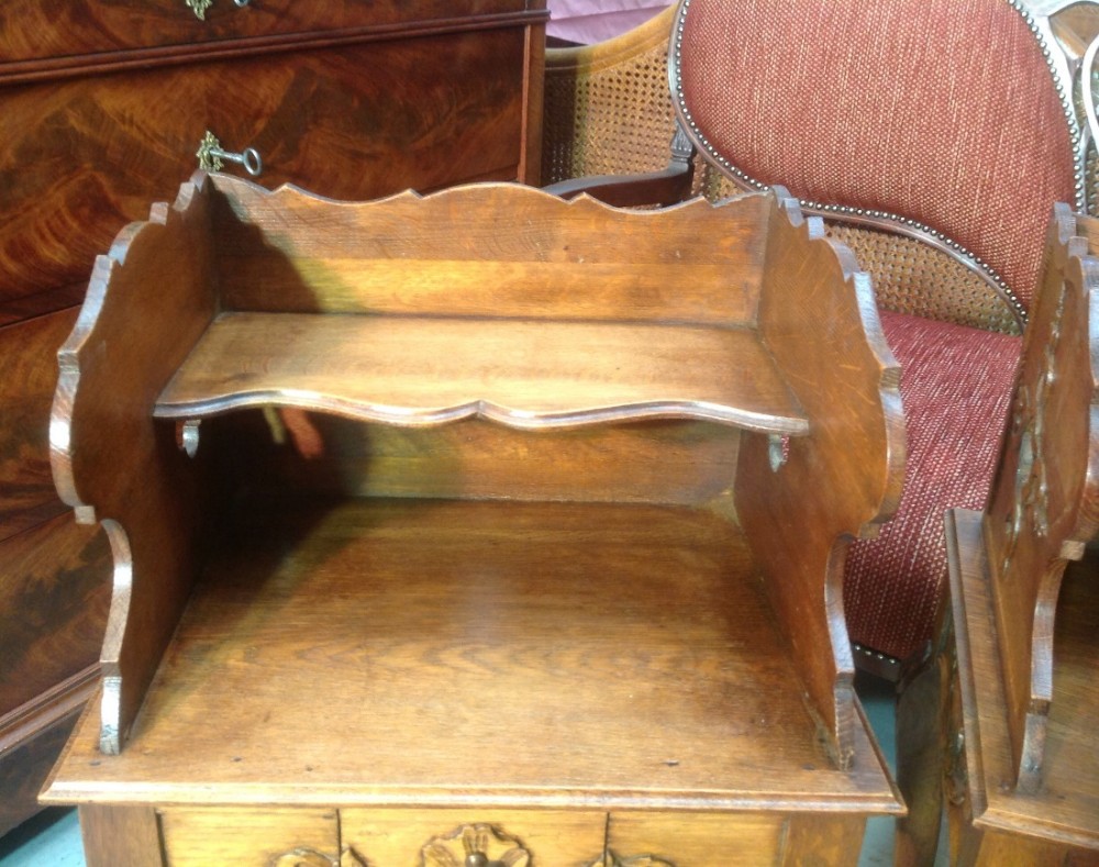 CARVED OAK FRENCH BEDSIDE CABINETS View V