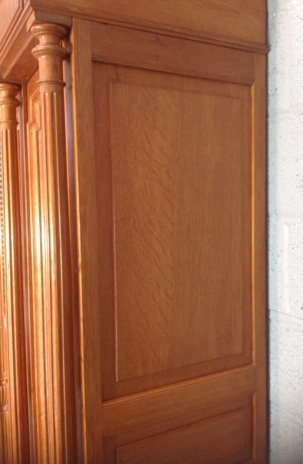 CARVED FRENCH OAK TRIPLE ARMOIRE OR BOOKCASE View IV