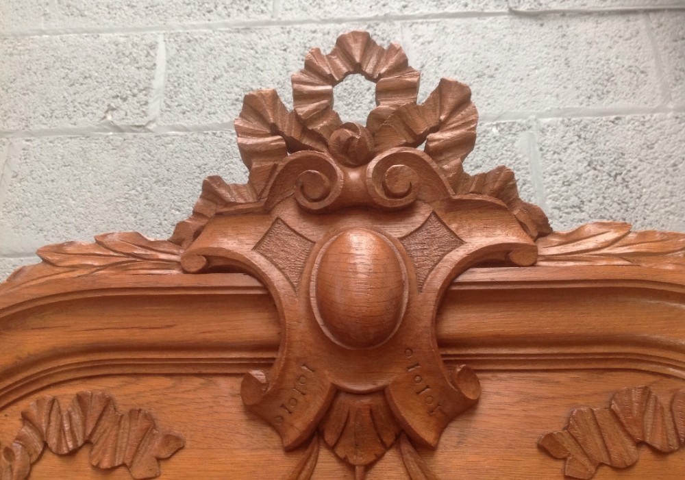 CARVED FRENCH OAK TRIPLE ARMOIRE OR BOOKCASE View XIII