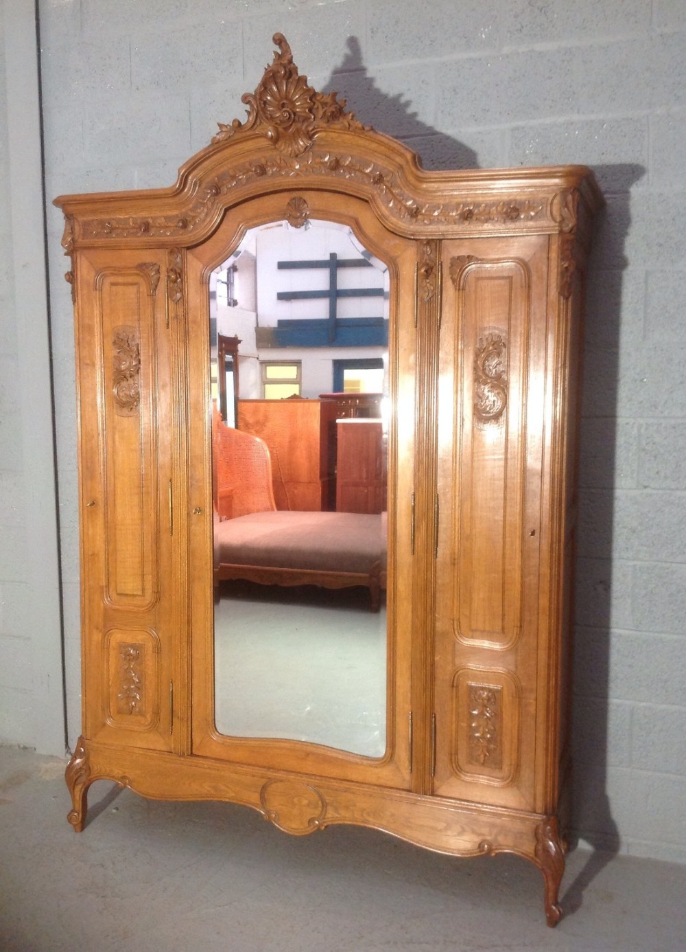 CARVED OAK FRENCH ARMOIRE View II