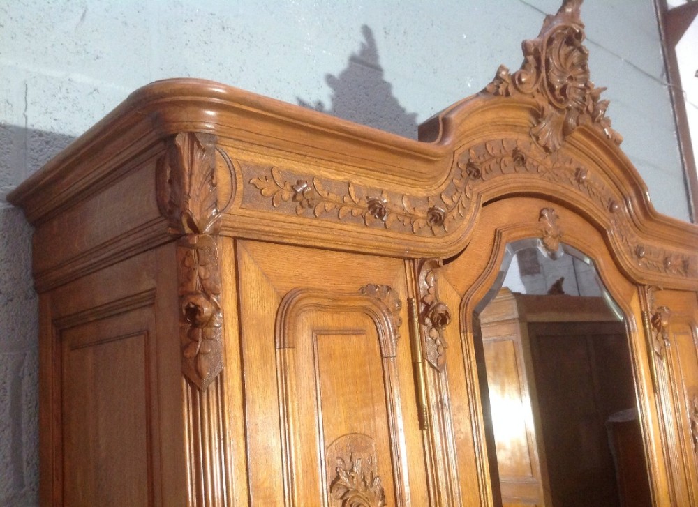 CARVED OAK FRENCH ARMOIRE View VII