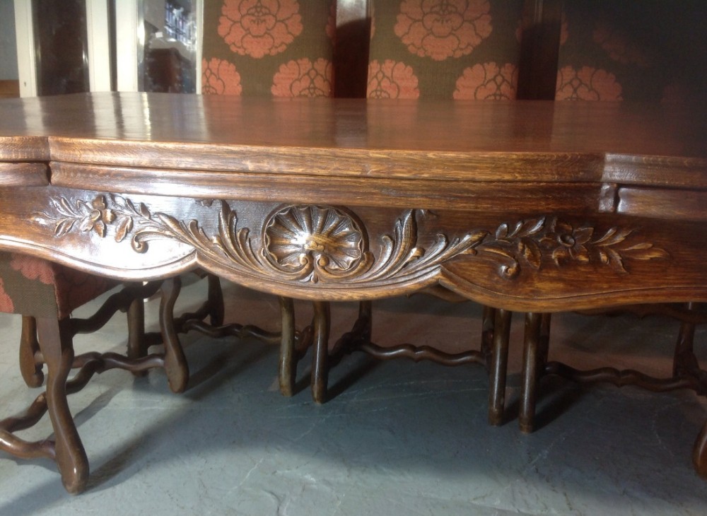 LARGE OAK FRENCH DINING TABLE View III