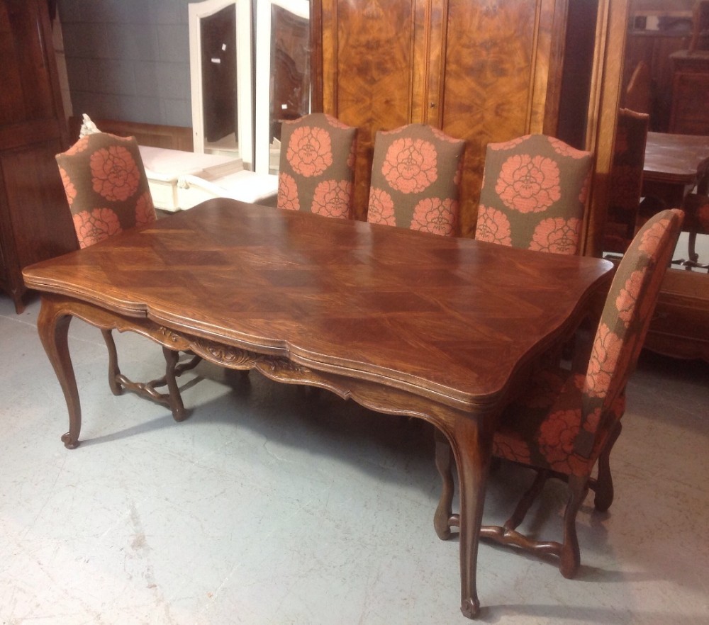 LARGE OAK FRENCH DINING TABLE View V