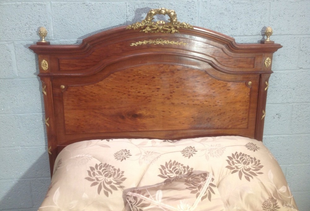 FRENCH MAHOGANY AND BRASS  BED View II