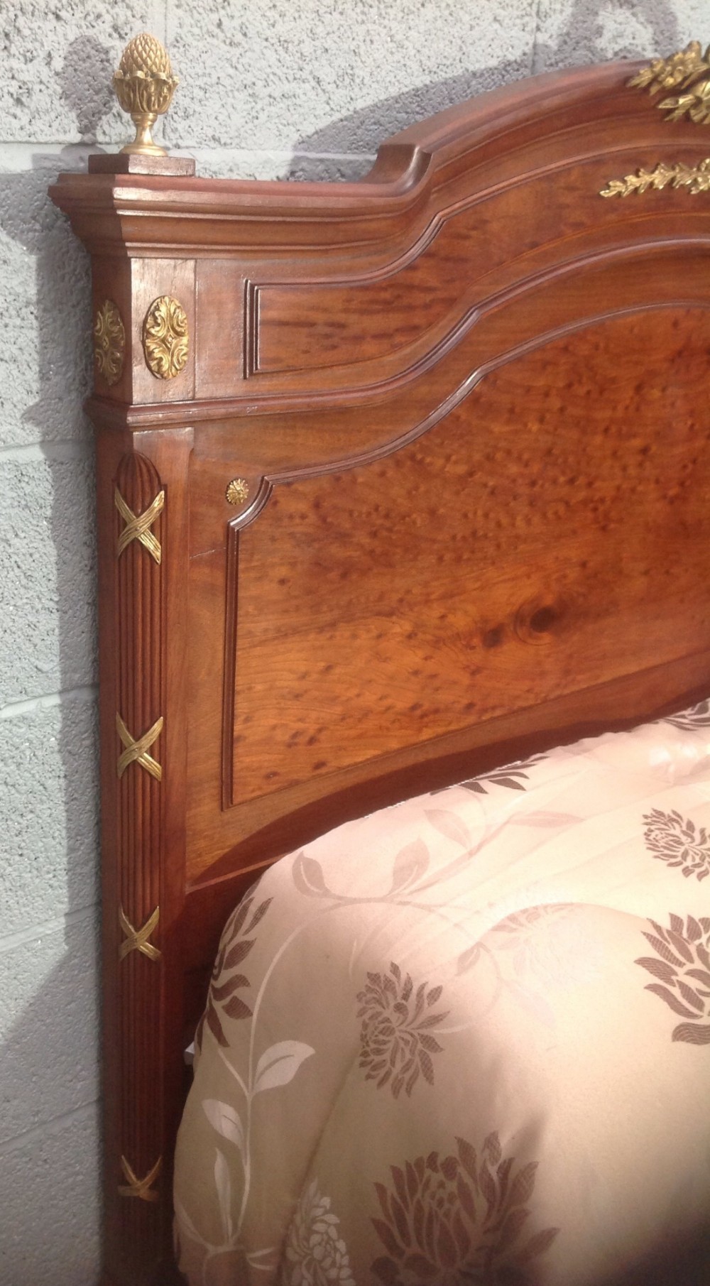 FRENCH MAHOGANY AND BRASS  BED View III