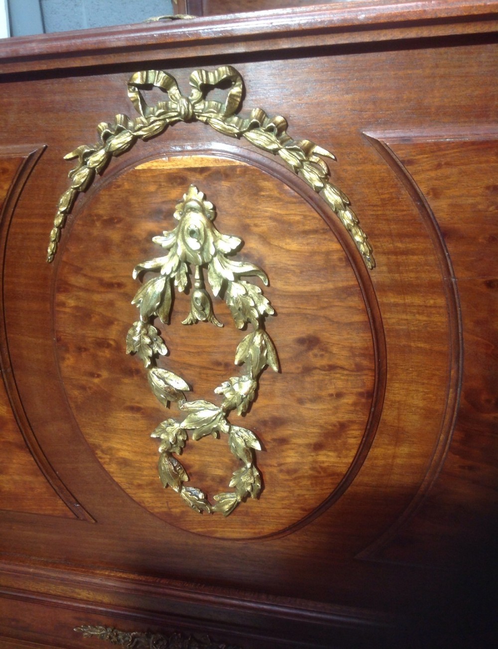 FRENCH MAHOGANY AND BRASS  BED View XII