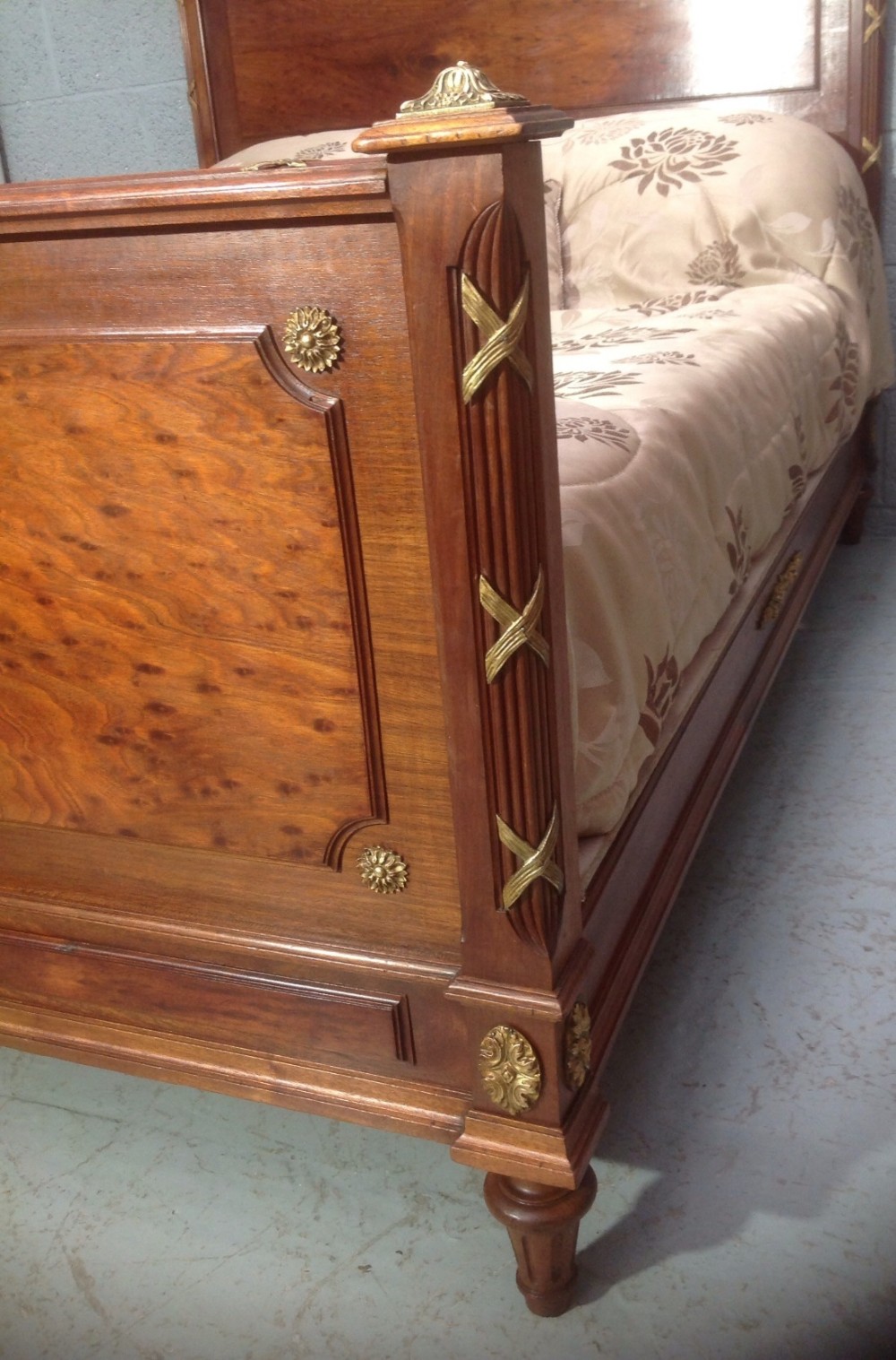 FRENCH MAHOGANY AND BRASS  BED View XIV