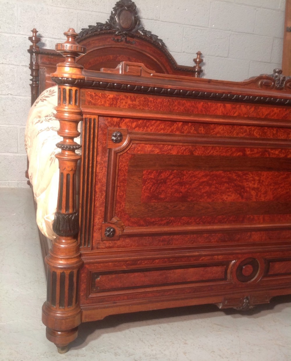 ROSEWOOD FRENCH CARVED BED View VII