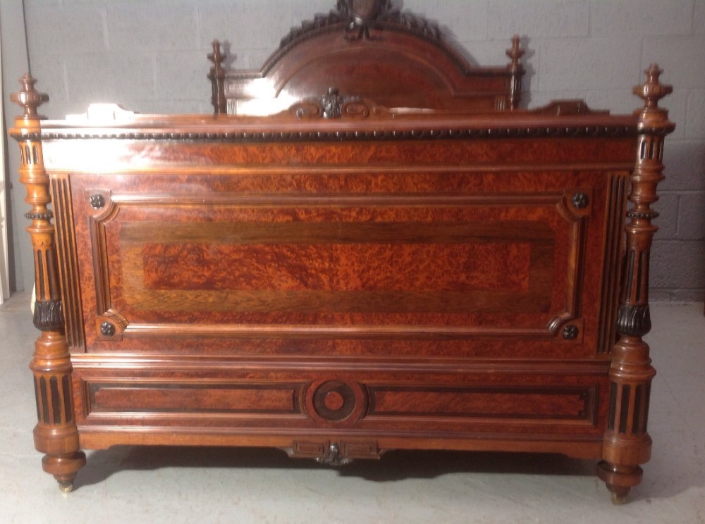 ROSEWOOD FRENCH CARVED BED View IX