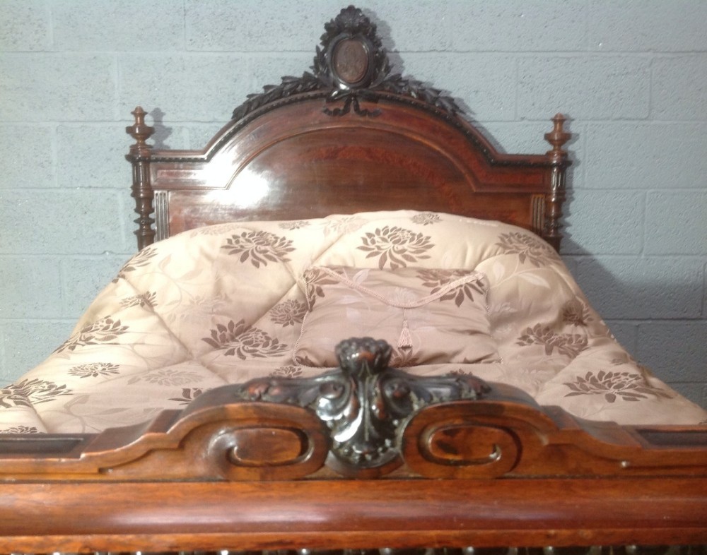ROSEWOOD FRENCH CARVED BED View X