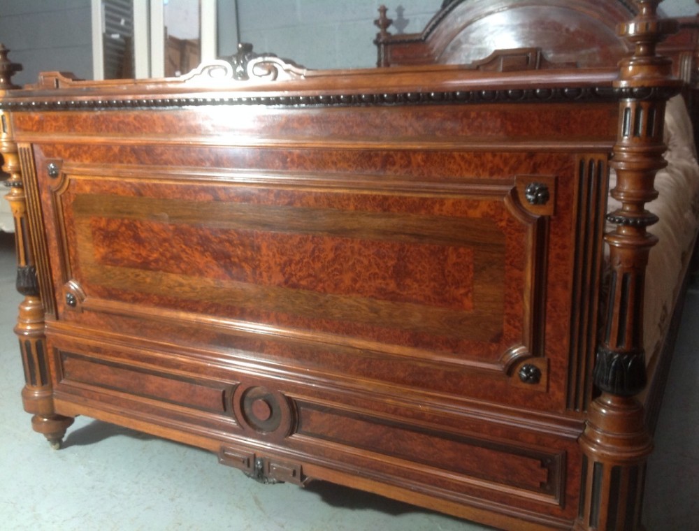 ROSEWOOD FRENCH CARVED BED View XIII