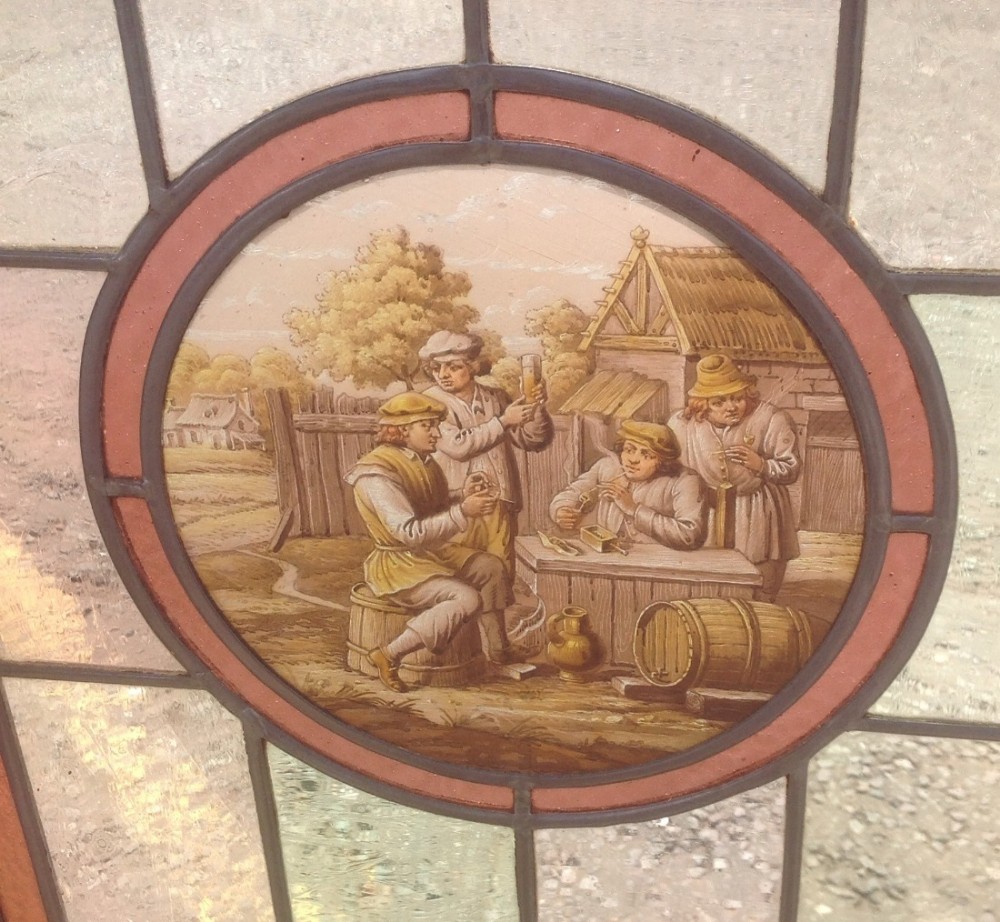 SET OF FIVE STAINED GLASS WINDOWS View III