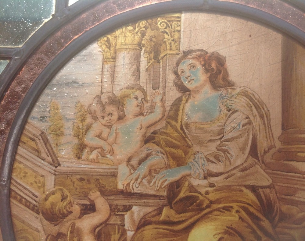 SET OF FIVE STAINED GLASS WINDOWS View VI