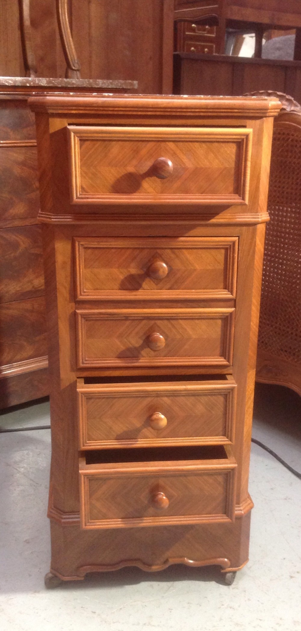 FRENCH WALNUT MARBLE TOP CABINET View IV
