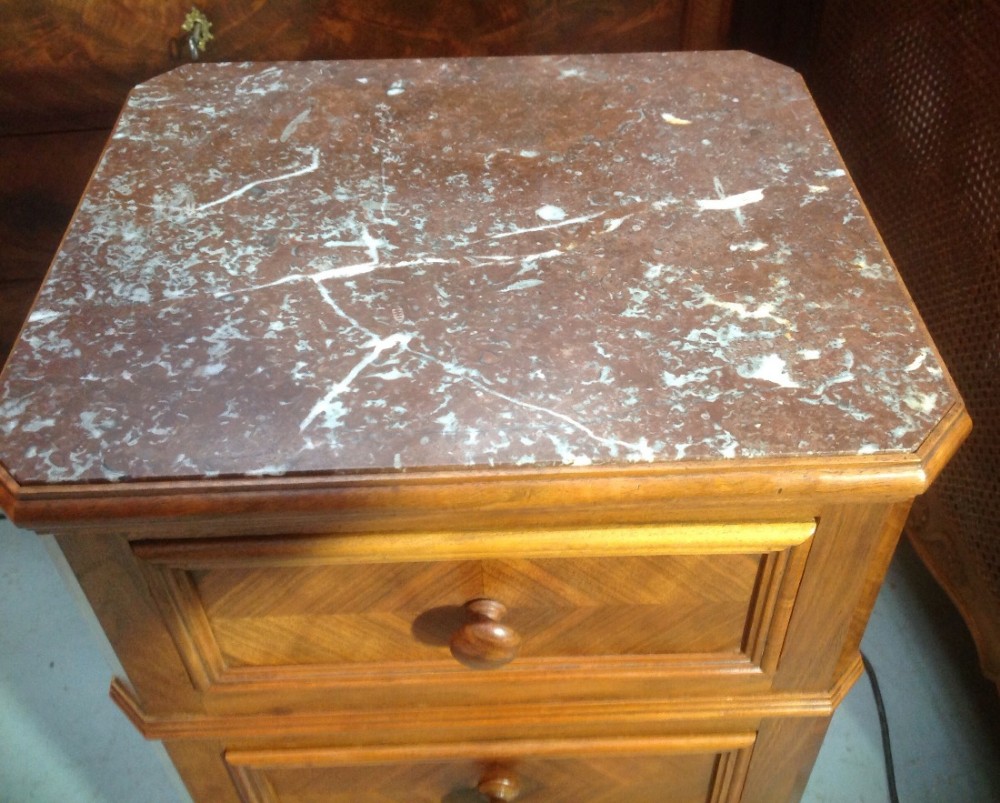 FRENCH WALNUT MARBLE TOP CABINET View V