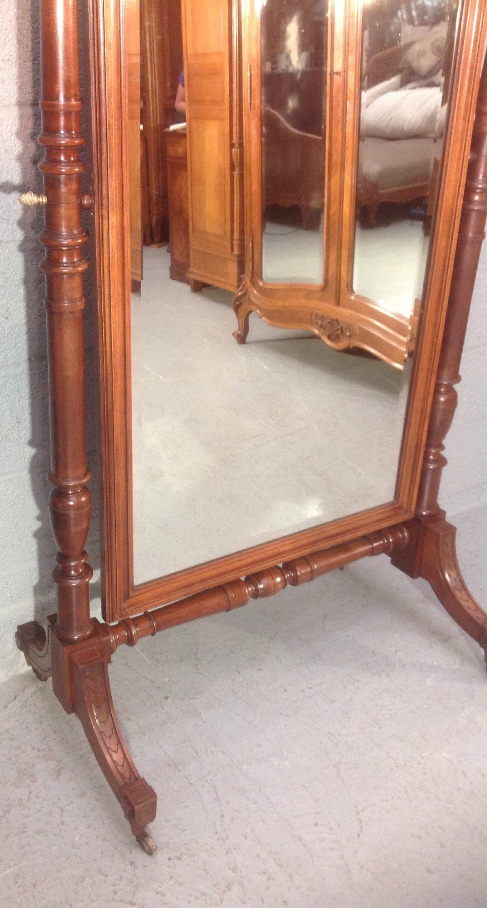FRENCH MAHOGANY CHEVAL MIRROR View III