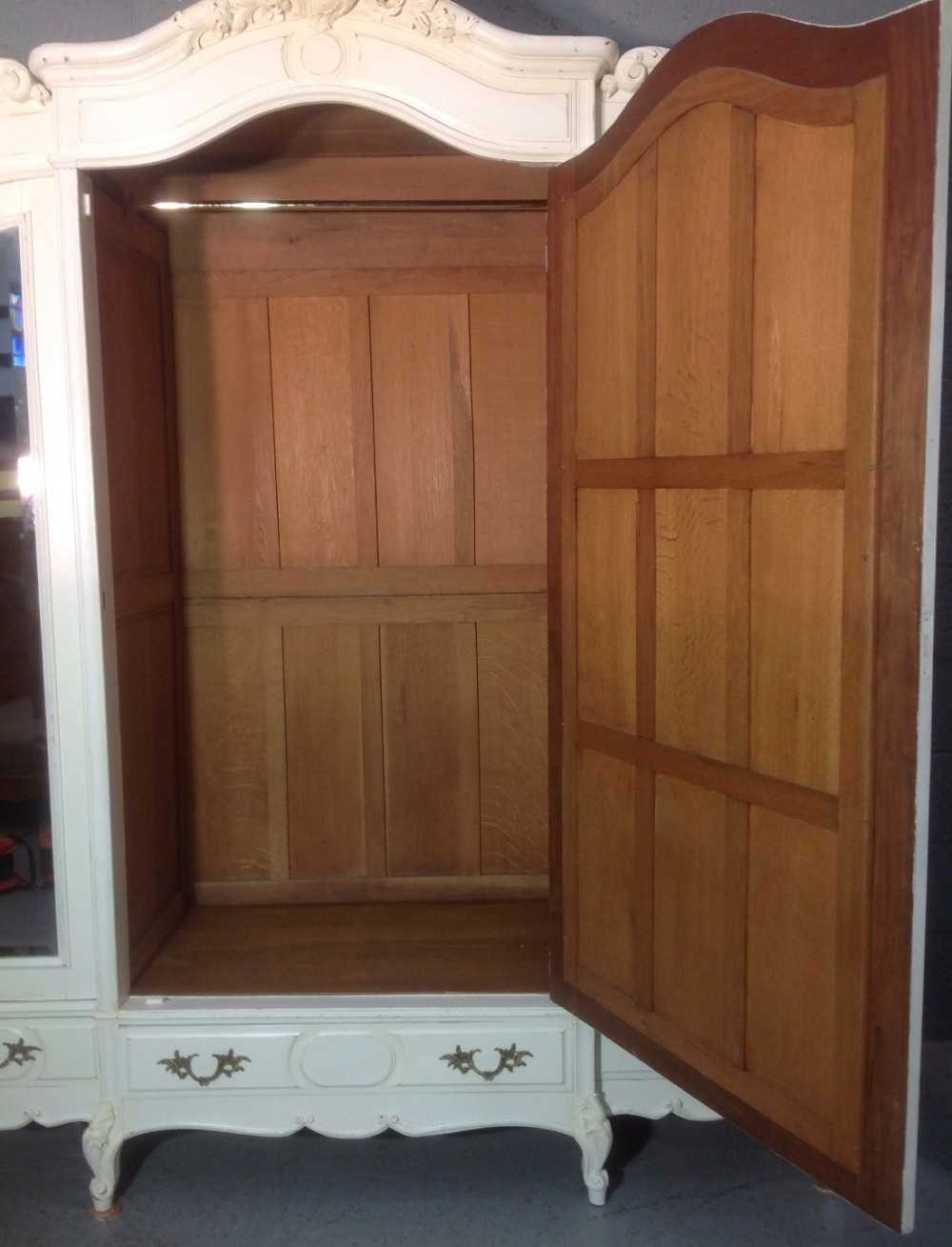 PAINTED FRENCH WALNUT TRIPLE ARMOIRE View X