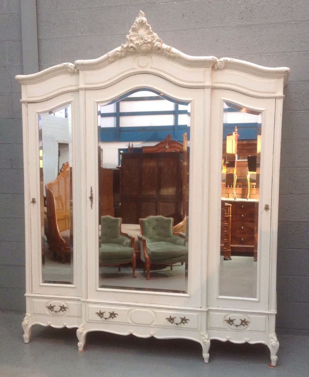 PAINTED FRENCH WALNUT TRIPLE ARMOIRE View XIV