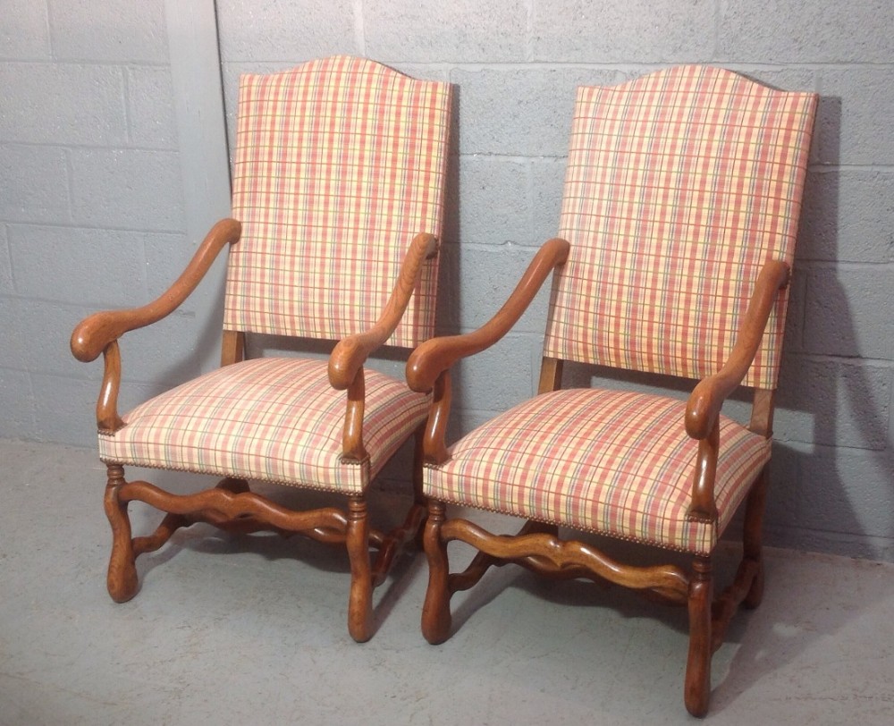 PAIR OF FRENCH OAK ARMCHAIRS View II