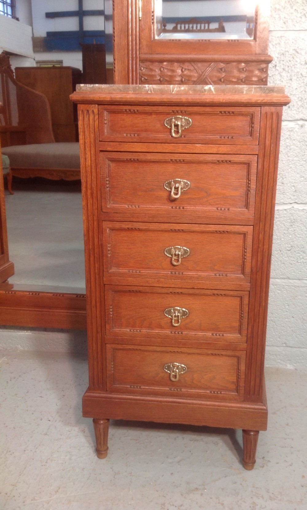 SOLID OAK FRENCH DRESSING TABLE View III