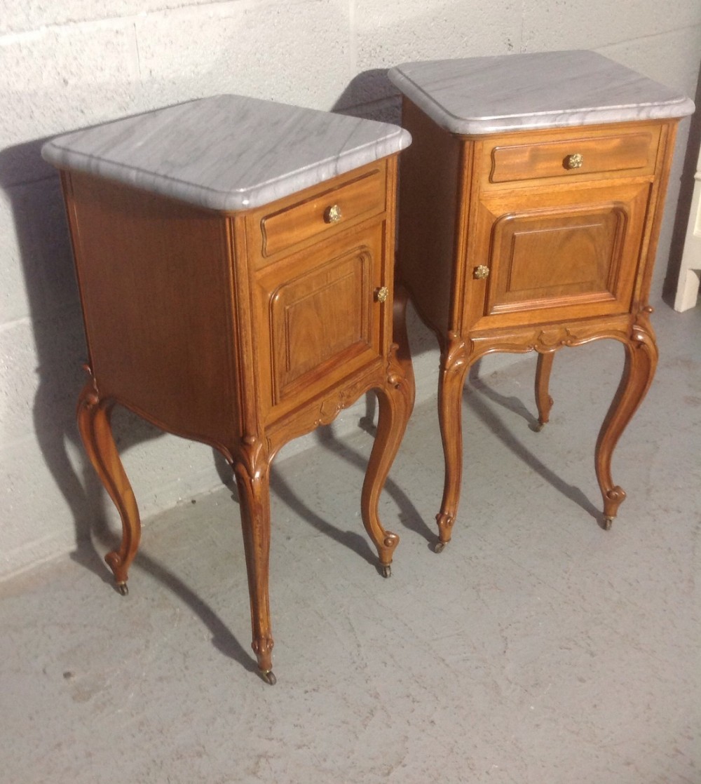 PAIR OF MAHOGANY FRENCH BEDSIDE CABINETS View II