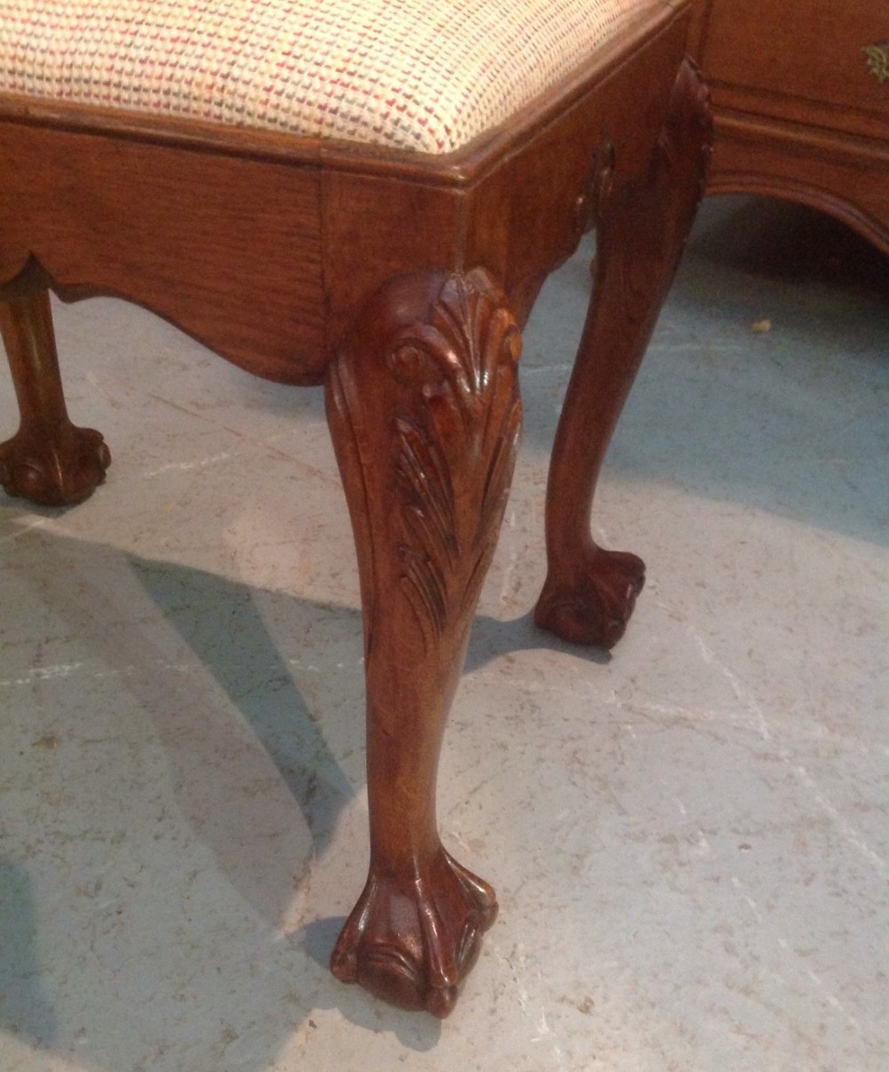 CARVED OAK FRENCH STOOL View II
