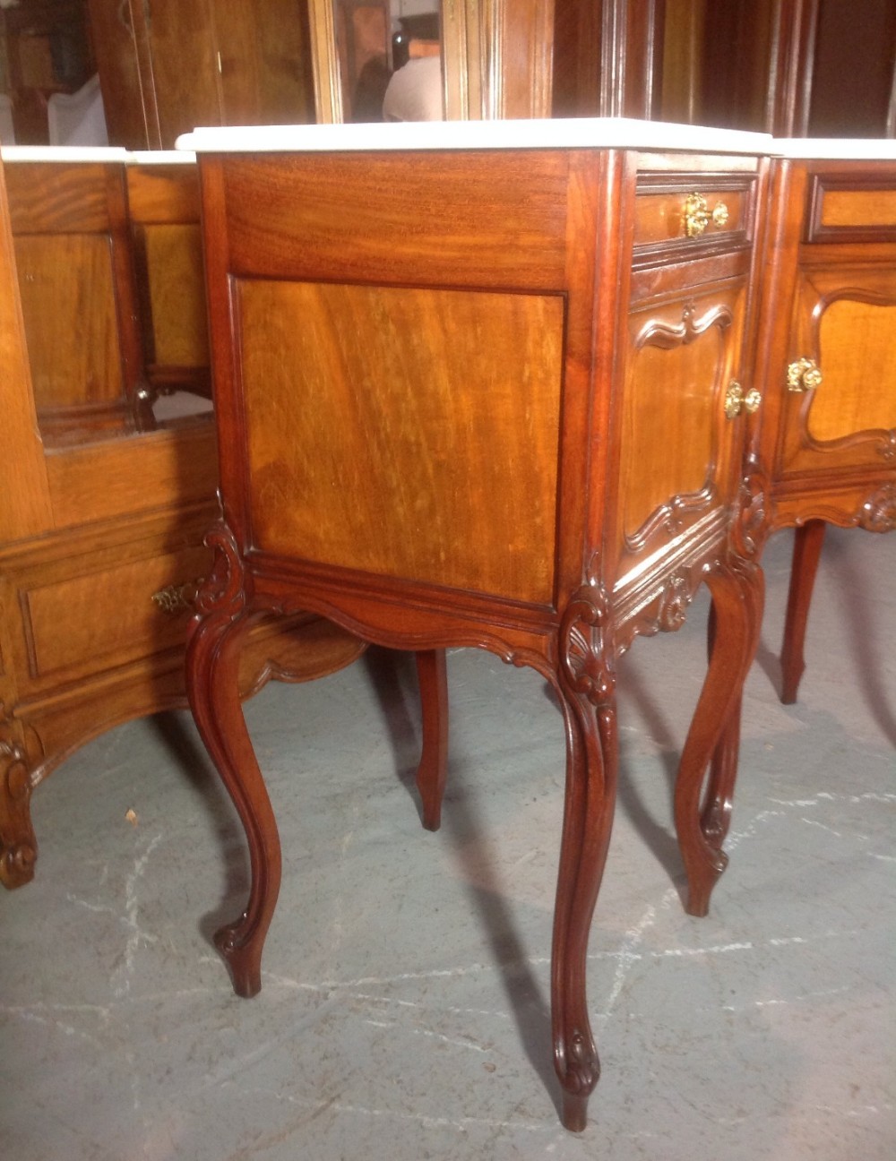 PAIR OF FRENCH MAHOGANY BEDSIDE CABINETS View X