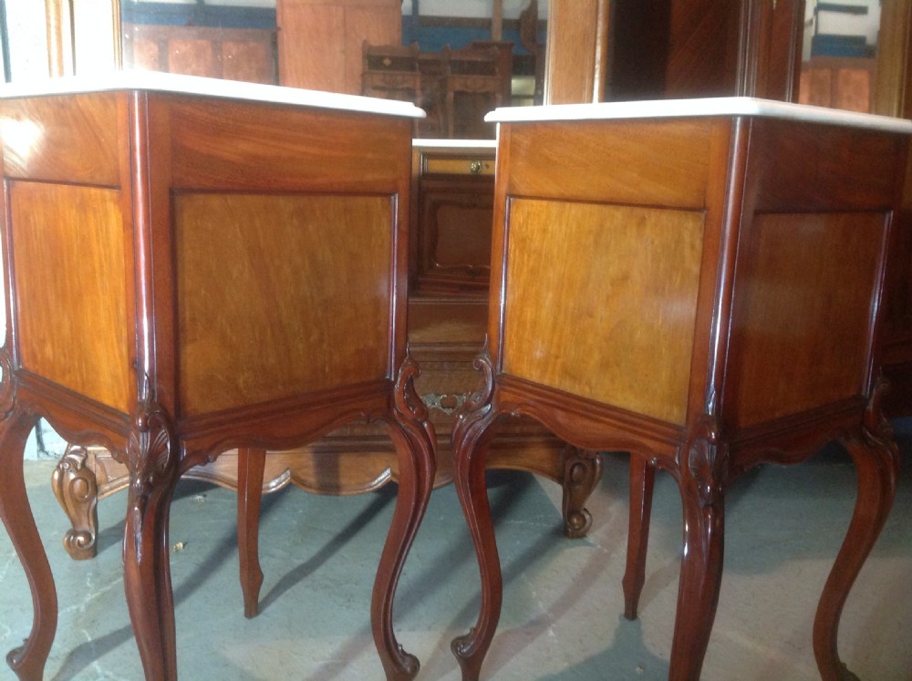 PAIR OF FRENCH MAHOGANY BEDSIDE CABINETS View IV