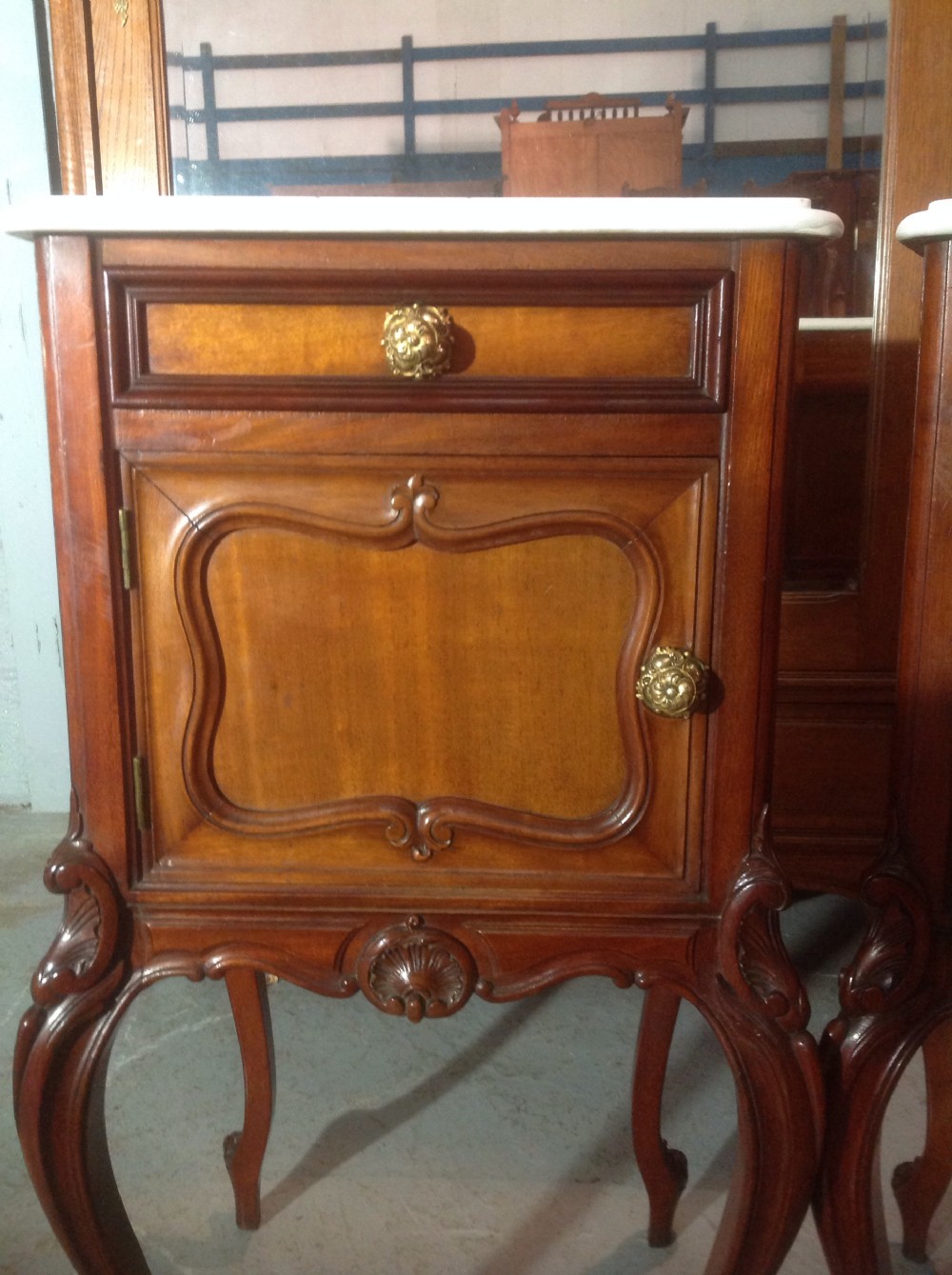 PAIR OF FRENCH MAHOGANY BEDSIDE CABINETS View II