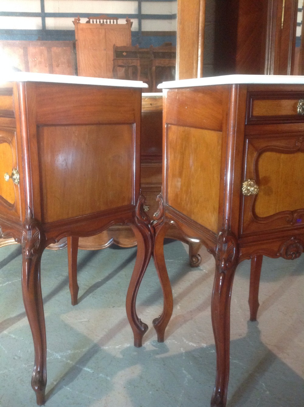 PAIR OF FRENCH MAHOGANY BEDSIDE CABINETS View VIII