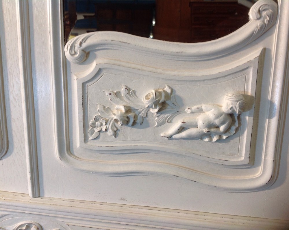 PAINTED CARVED FRENCH ARMOIRE View III