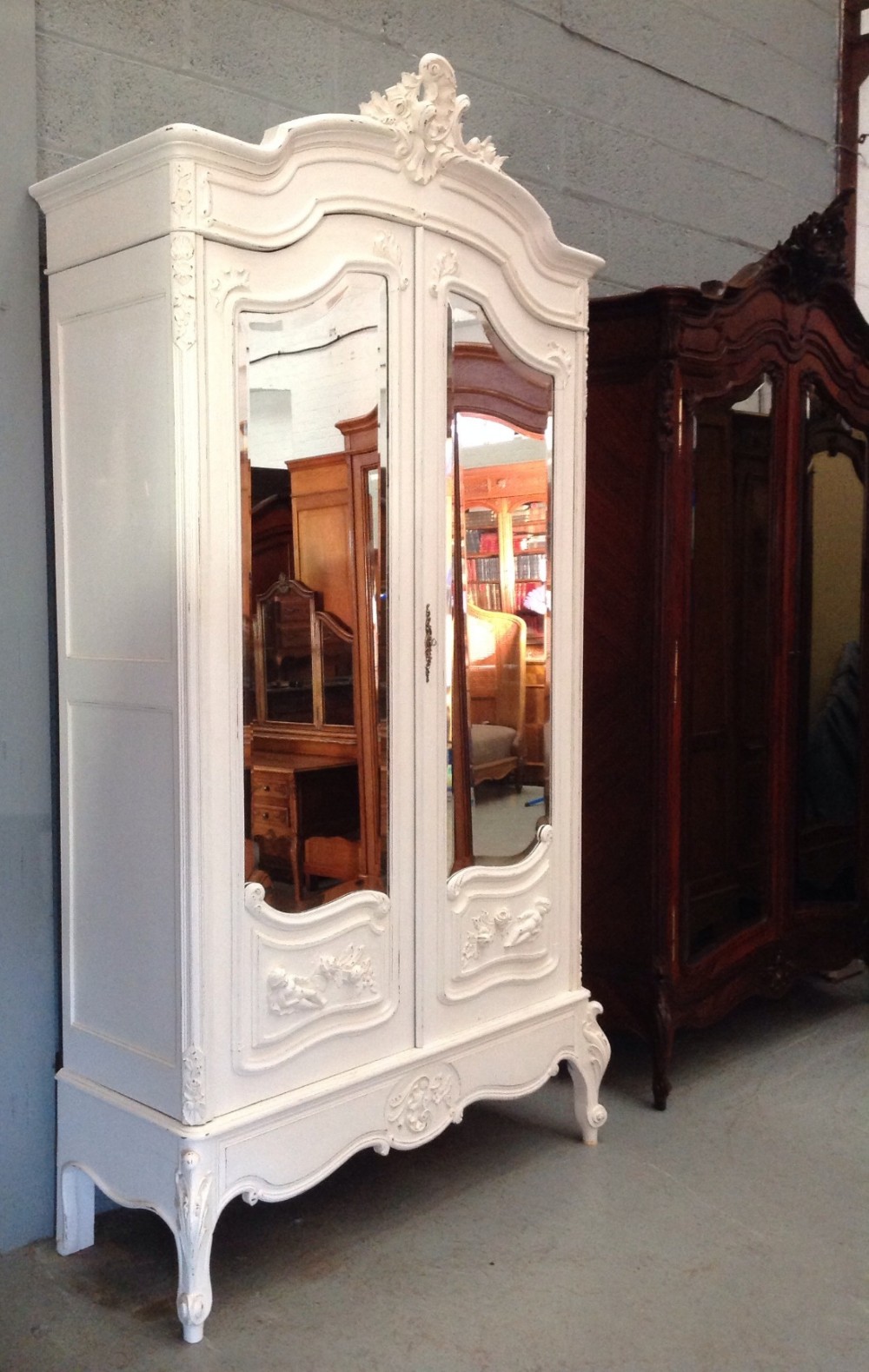 PAINTED CARVED FRENCH ARMOIRE View VI