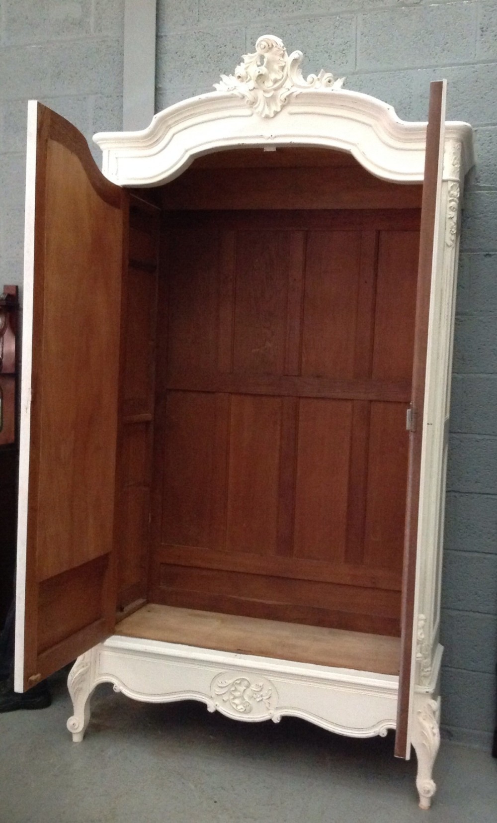 PAINTED CARVED FRENCH ARMOIRE View VIII