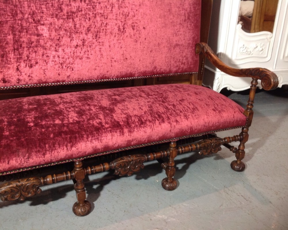 CARVED FRENCH WALNUT BENCH View III