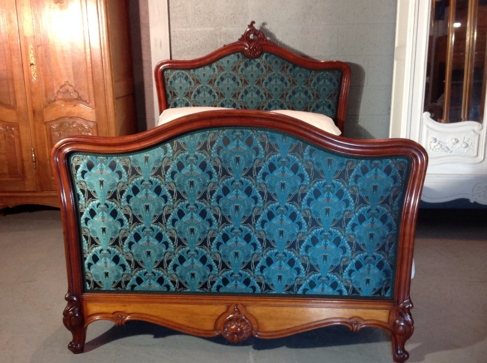 UPHOLSTERED FRENCH MAHOGANY BED View II
