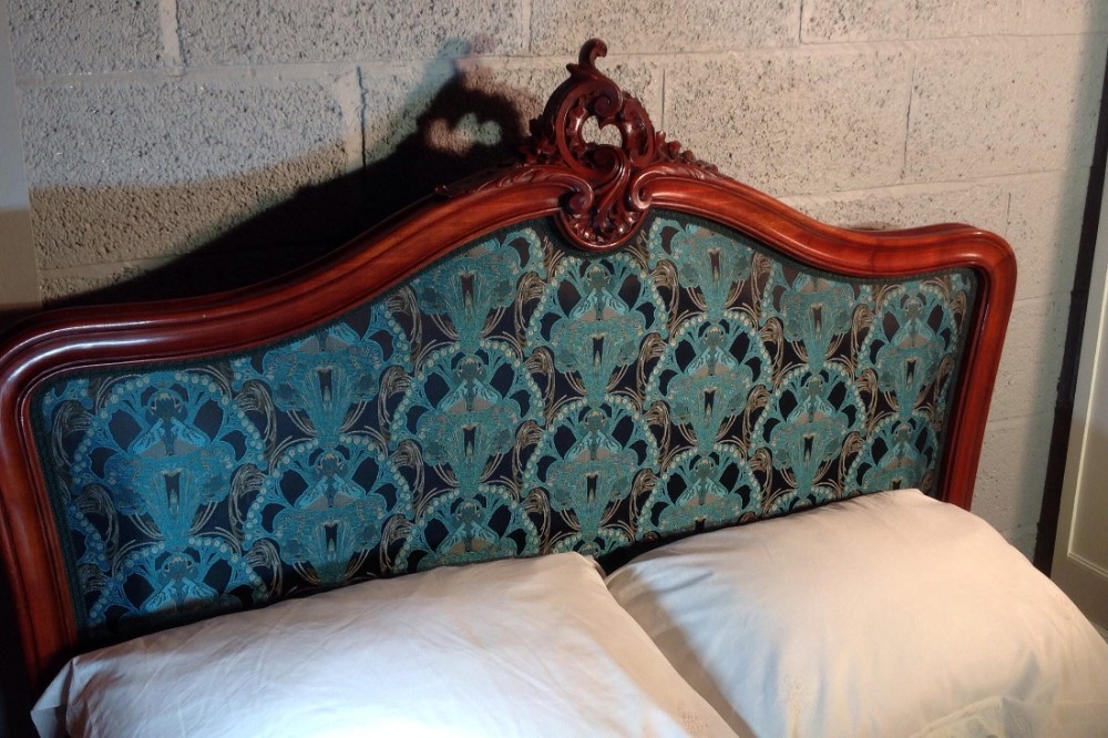 UPHOLSTERED FRENCH MAHOGANY BED View V