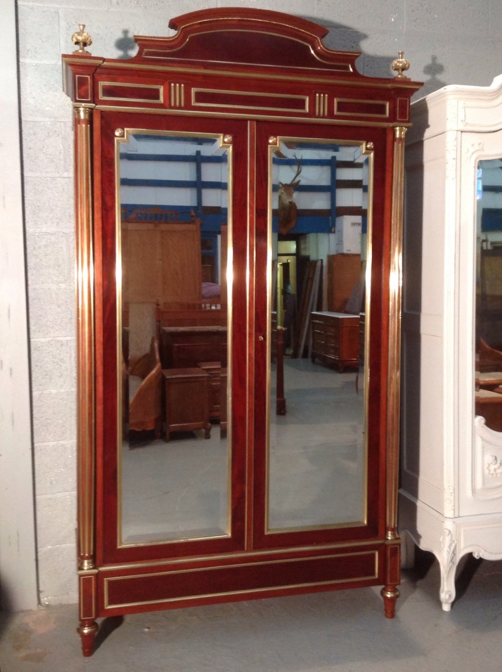 mahogany french armoire - CATEGORY: ANTIQUE WARDROBES - DATED 1910