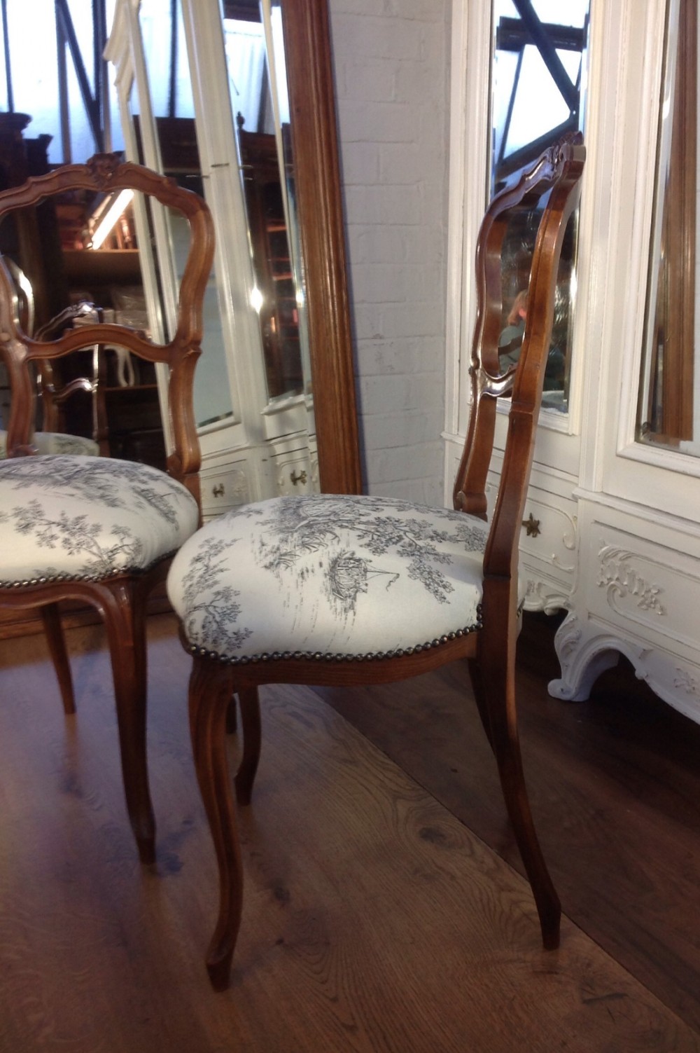 PAIR OF FRENCH MAHOGANY CHAIRS View II