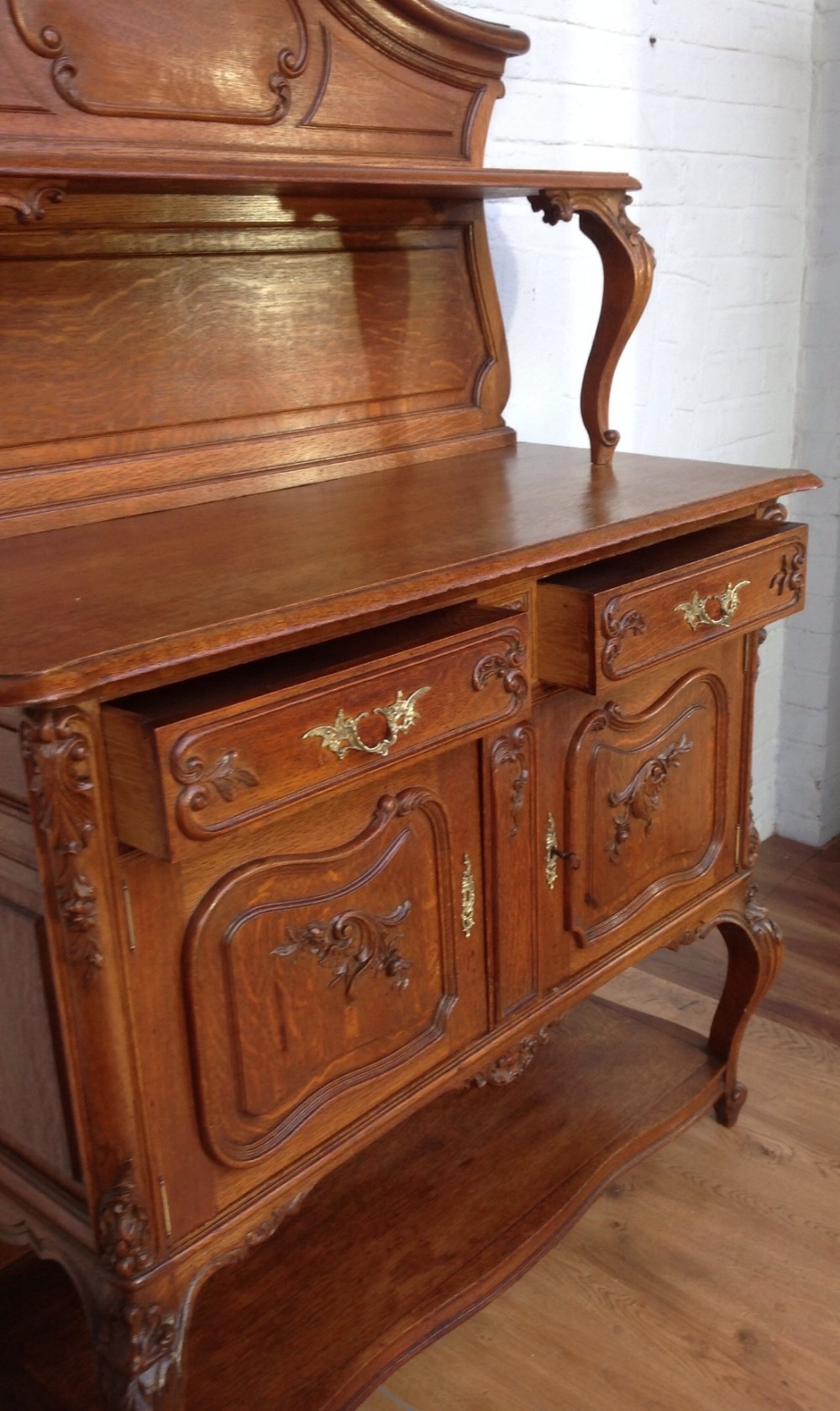 FRENCH OAK CARVED SERVER SIDEBOARD View IX
